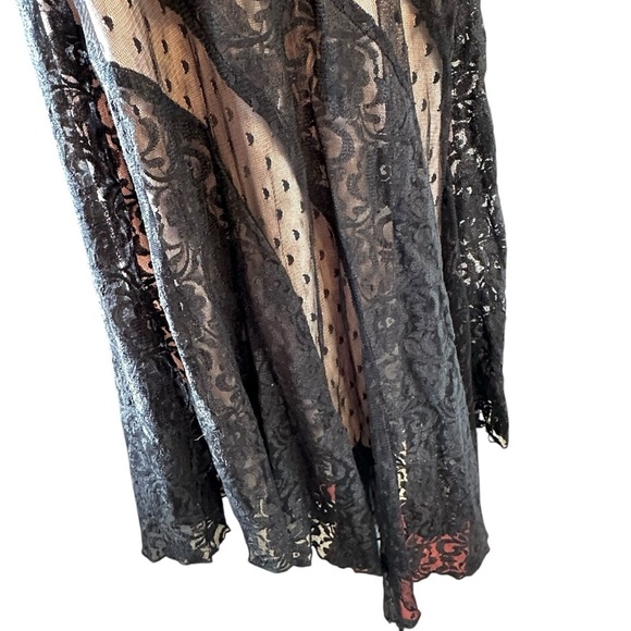 La Belle Black Nude Lace Dress Halter M - Picture 6 of 7